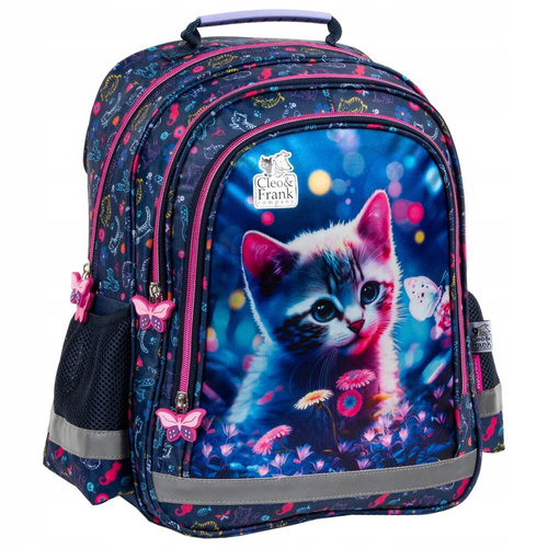Plecak Szkolny Klasa 1-3 dla dziewczynki Cleo i Frank Kot 43 Derform