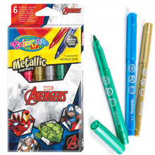 COLORINO AVENGERS FLAMASTRY METALICZNE 6 KOL 91512