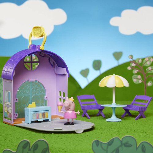 Day Trip Świnka Peppa Zestaw Lodziarnia z figurką Peppa HASBRO F4387