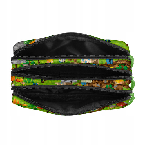 Piórnik saszetka dla chłopca BackUP Game Level 3 komory pixele