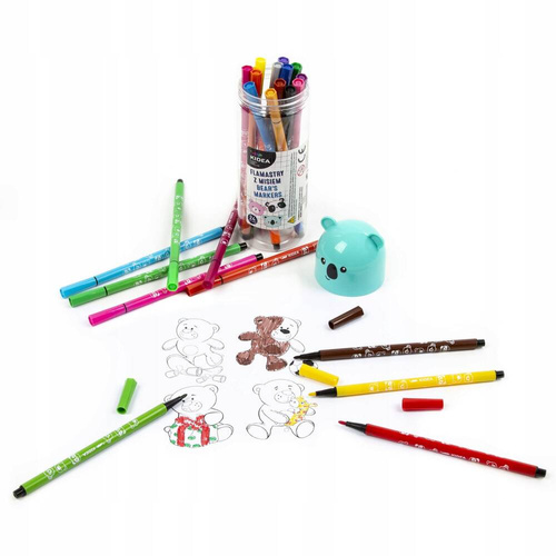 KIDEA FLAMASTRY Z MISIEM 24 KOLORY MIX 92154