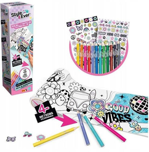 Projekt Deko Zestaw Kreatywny Rolka do dekorowania 4m. + kredki 12 kol EPEE