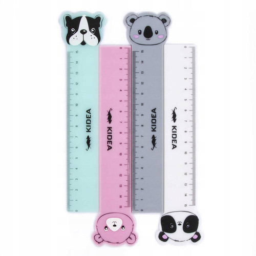 KIDEA LINIJKA Z FIGURKĄ ZWIERZĄTKO 15 CM MIX 90099