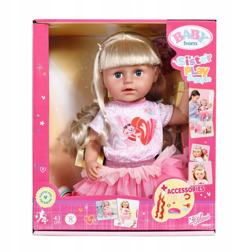 Zapf BABY BORN Sister Style & Play Lalka Siostrzyczka blondynka 43cm