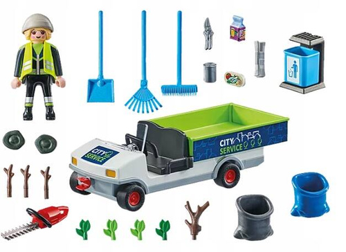 PLAYMOBIL SPRZĄTANIE MIASTA SAMOCHODEM ELEKTRYCZNYM