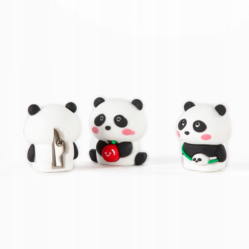 Gumka i Temperówka Panda zestaw szkolny słodkie pandy Kidea