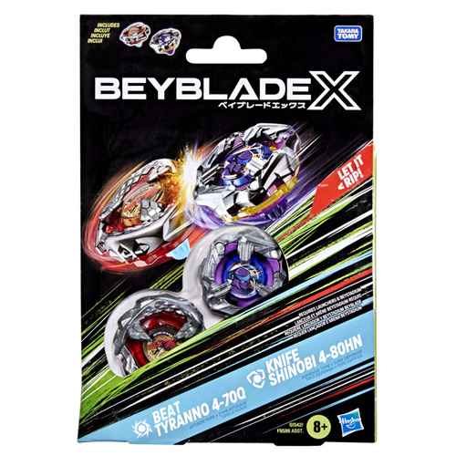 Beyblade X Beat Tyranno 4-70Q i Knife Shinobi 4-80HN zestaw podwójny Hasbro G1542