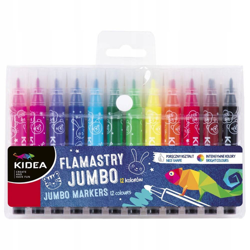 KIDEA FLAMASTRY JUMBO 12 KOLORÓW 90143