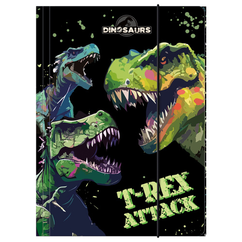 Teczka z gumką A4 T-Rex Attack Dinozaur Derform