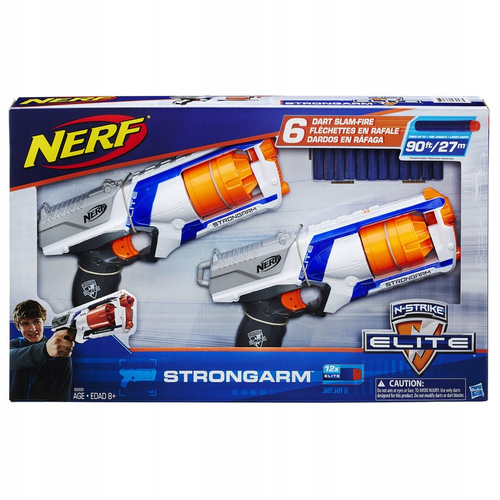 Nerf N-Strike Elite Blaster Wyrzutnia 2 x Strongarm zestaw dla dwóch B8995