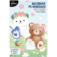Obraz malowanie po numerach dla dzieci Misie 30x20 cm. farbki Kidea