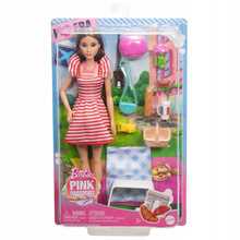 Barbie Lalka Pink Passport Paris ubrania i akcesoria piknikowowe HWH99