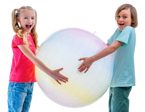 Maga Bańka Geometric seria 2 piłka gumowa 80 cm. Tęczowa Rainbow #4 Epee