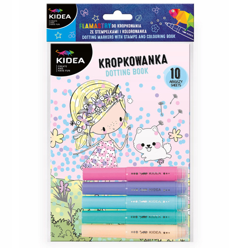 KIDEA Kropkowanka kolorowanka malowanie kropkami flamastry stempelki Wróżki