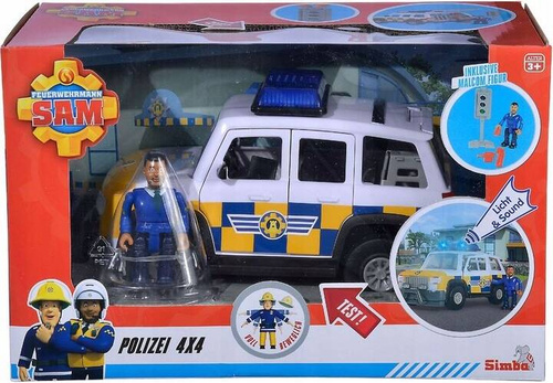 Strażak Sam Jeep policyjny z figurką Malcolm Simba 9251096