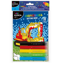 KIDEA Kropkowanka kolorowanka malowanie kropkami flamastry stempelki Pojazd