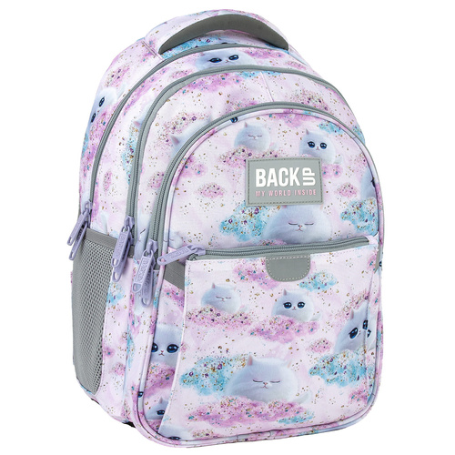 Plecak szkolny BackUP Dreamy dla dziewczynki kot kotek pastelowy P01