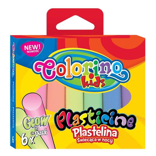 Colorino Plastelina 6 kolorów Glow świecąca w ciemności 42680