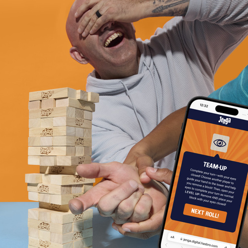 Gra zręcznościowa Jenga Classic aplikacja cyfrowa kostka Hasbro G1499