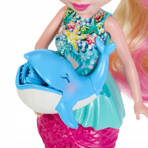 Enchantimals lalka Bąbelkowa Syrenka Atlantia + delfin bańki mydlane HFT24