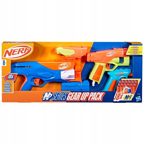 NERF N-Series Zestaw 3 blastery Gear Up Pack 18 strzałek N1 Hasbro F8633