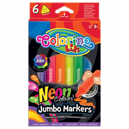 COLORINO FLAMASTRY TRÓJKĄTNE JUMBO NEON 38881