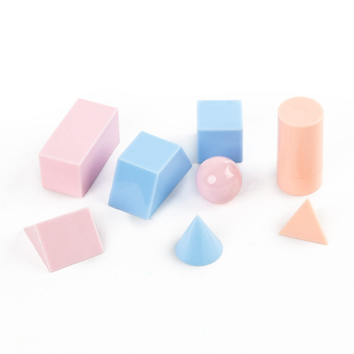 Modele 3D figur geometrycznych 8 figur pastelowe Kidea