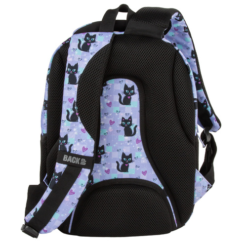 Plecak szkolny BackUP Magic Cats dla dziewczynki kot kotek fioletowy P16