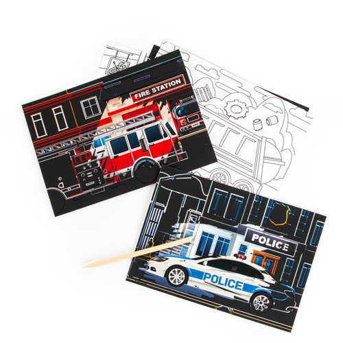 Wydrapywanka z kolorowanką 2w1 zestaw kreatywny Pojazdy Kidea