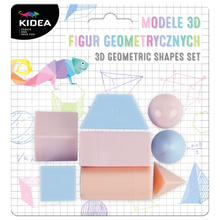 Modele 3D figur geometrycznych 8 figur pastelowe Kidea