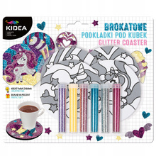 KIDEA Brokatowe Podkładki Pod Kubek Zestaw Kreatywny Bajkowy Świat
