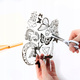 Zestaw kreatywny Klejowe Szablony Metallic Art Magic Kidea