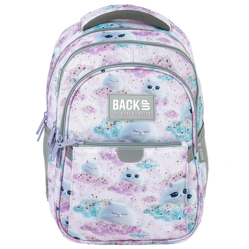 Plecak szkolny BackUP Dreamy dla dziewczynki kot kotek pastelowy P01