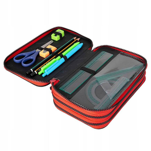 Coolpack Jumper 3 Piórnik potrójny z wyposażeniem Cranberry F067756