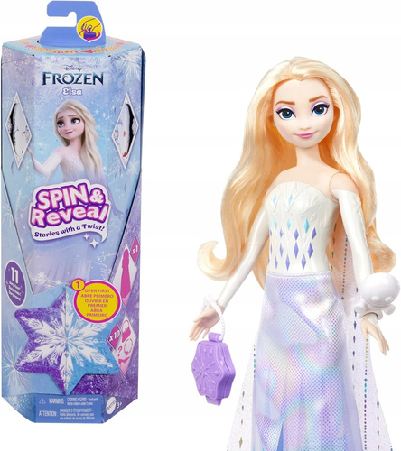 Disney Princess Spin & Reveal Elsa lalka modowa 11 niespodzianek HTG25