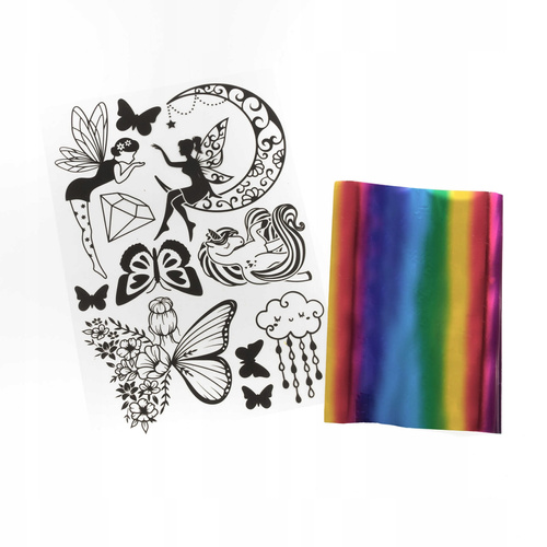 Zestaw kreatywny Klejowe Szablony Metallic Art Magic Kidea