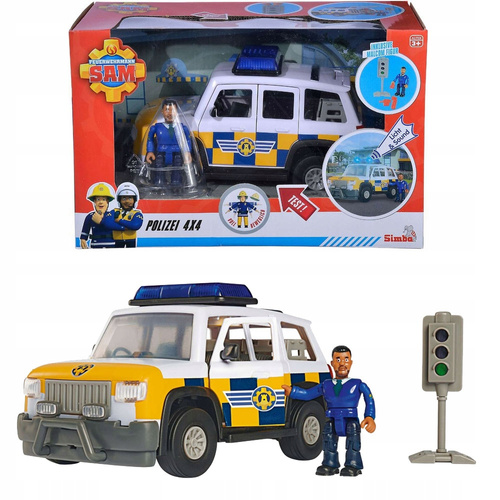 Strażak Sam Jeep policyjny z figurką Malcolm Simba 9251096