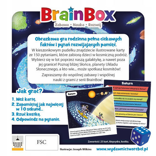 Rebel Gra edukacyjna karciana kieszonkowa BrainBox Pocket Kosmos PL