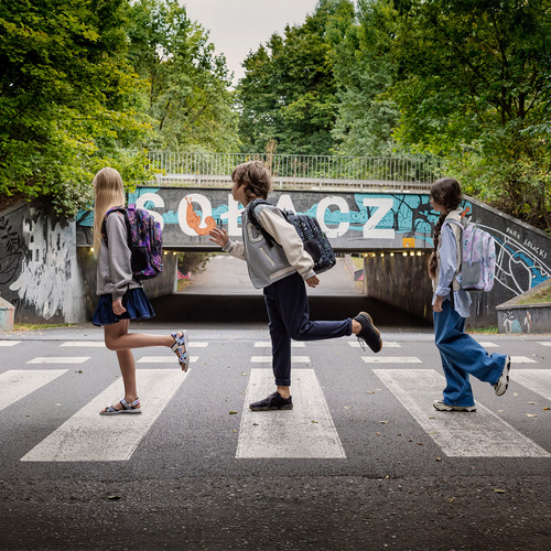 Plecak szkolny BackUP Dreamy dla dziewczynki kot kotek pastelowy P01