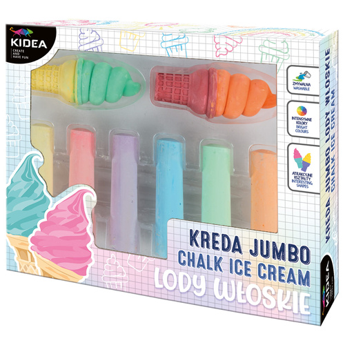 Kreda chodnikowa Jumbo Lody Włoskie 8 kolorów Kidea