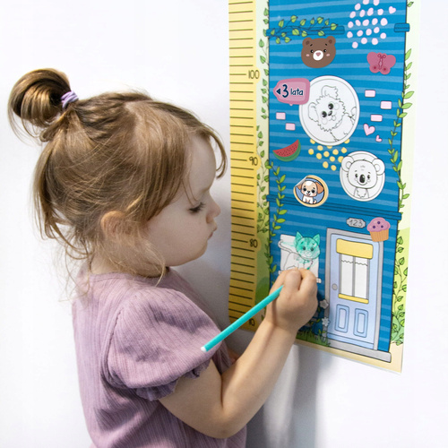 Kreatywna Miarka Wzrostu Memories na ścianę naklejki kredki Kidea