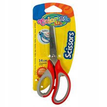 Colorino Nożyczki szkolne 14 cm. z gumową rączką mix 37305PTR