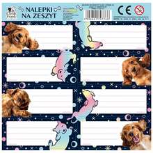 Naklejki nalepki na zeszyt Cleo i Frank 44 Pies arkusz 8 nalepek Derform