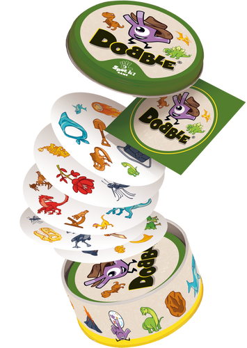 Gra Dobble Dinozaury planszowa familijna dla dzieci Rebel