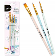 PĘDZLE SZKOLNE PASTELOWE 3 SZT. KIDEA 97456