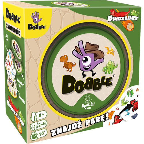 Gra Dobble Dinozaury planszowa familijna dla dzieci Rebel