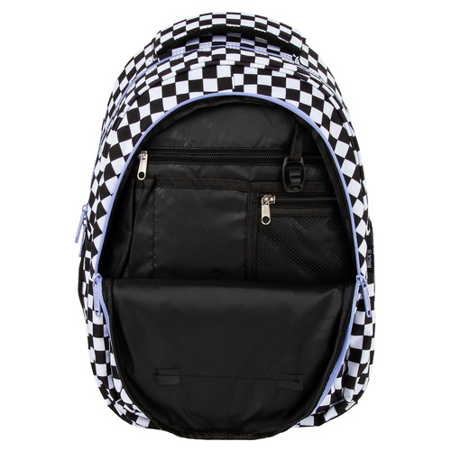 Plecak szkolny BackUP Szachownica F dla dziewczynki fioletowy czarny O94F