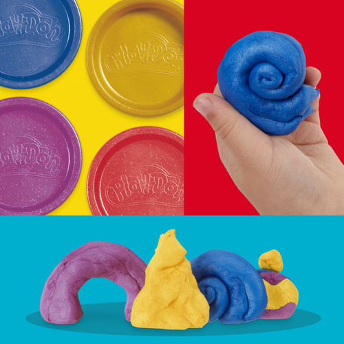 Play-Doh ciastolina tuby Metaliczne 4-pack błyszczące kolory Hasbro G1737