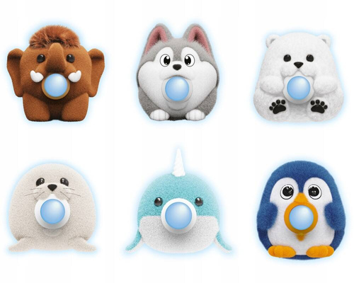 Popiki Arktyczni Przyjaciele Maskotka Narwal Rożek strzela piłeczką EPEE