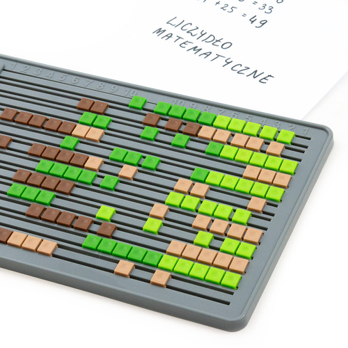 Liczydło Abacus szkolne płaskie plastikowe do plecaka nauka liczenia pixele Kidea